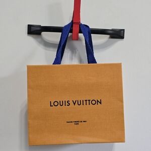 Louis Vuitton Tangerine Bag with Blue Handles Shopping Bag